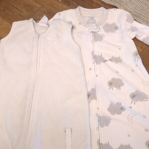 Carter's White and Gray Sleep Sacks Cozy Pajamas